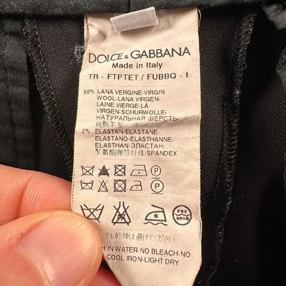 Dolce & Gabbana Dress Pants Womens 42 EU Black Virgin Wool Stretch Pleated - Picture 5 of 13